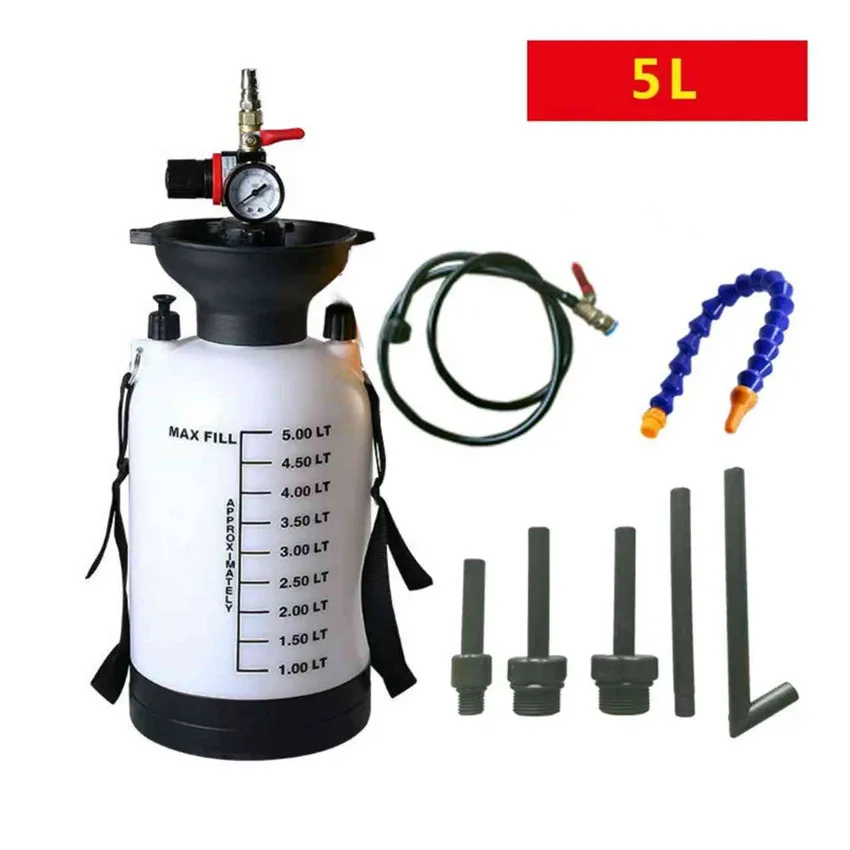 5L Pneumatic Filler Gear Transmission Fluid Tank Car Gearbox Grease Injector Oil Tank Transfer Pump Bottle Fluid Extractor