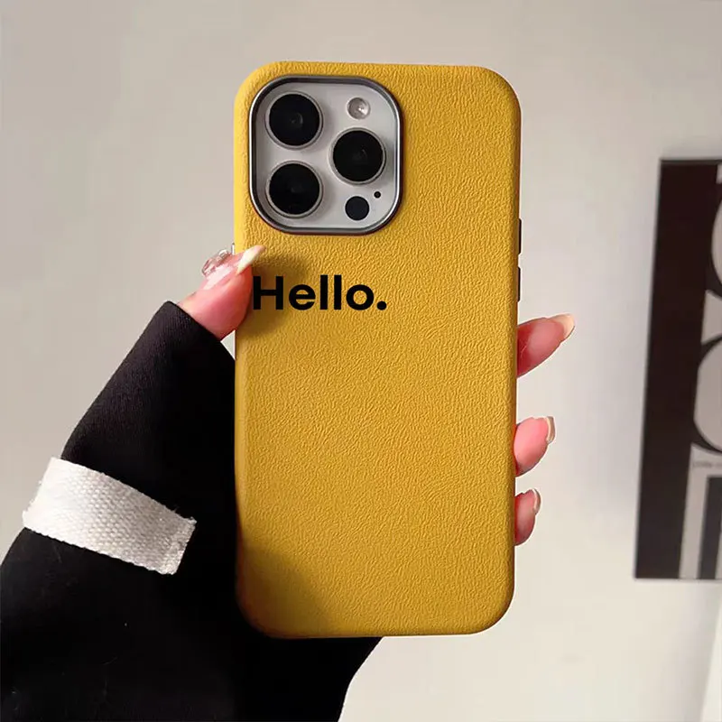 

Phone Case For iPhone 17 16 15 14 13 12 11 Pro Max Plus New Japanese Korean INS Simple Matte Imitation Leather Protective Cover