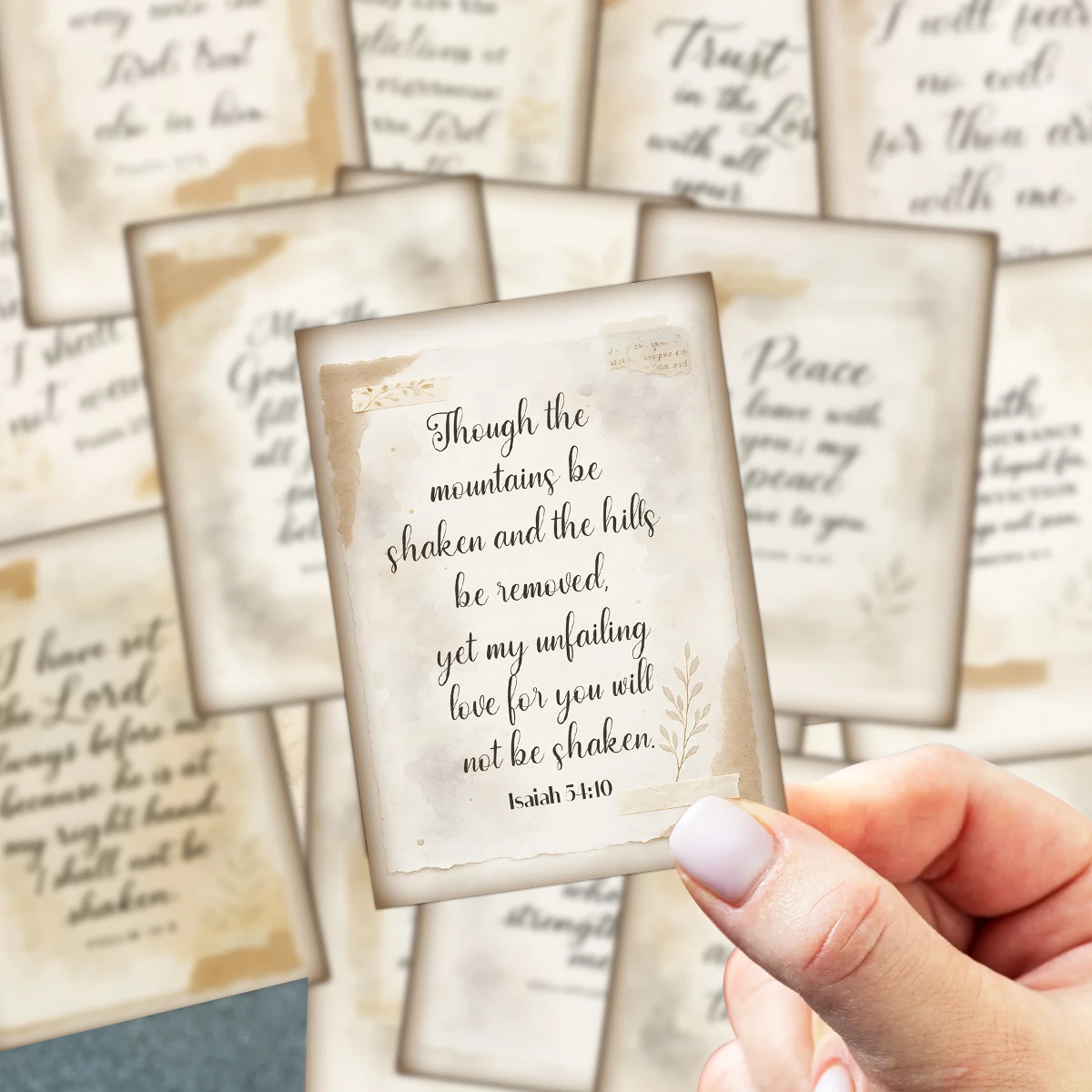 50 Stück Inspirierende Schriftkarten, Bibelvers-Karten mit Christlicher Botschaft, für Gebet Tägliche Ermutigung, Kirchenveranstaltungen, Eid-Geschenk – Detail 3