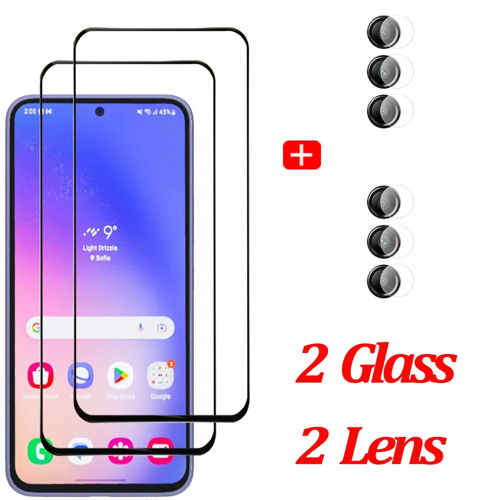 Movie,A54 Pelicula de Vidro Temperado Samsung A54 A34 5G Screen Protector Glass For Samsung Galaxy A 54 Tempered Glass & Camera Protetion Samsung