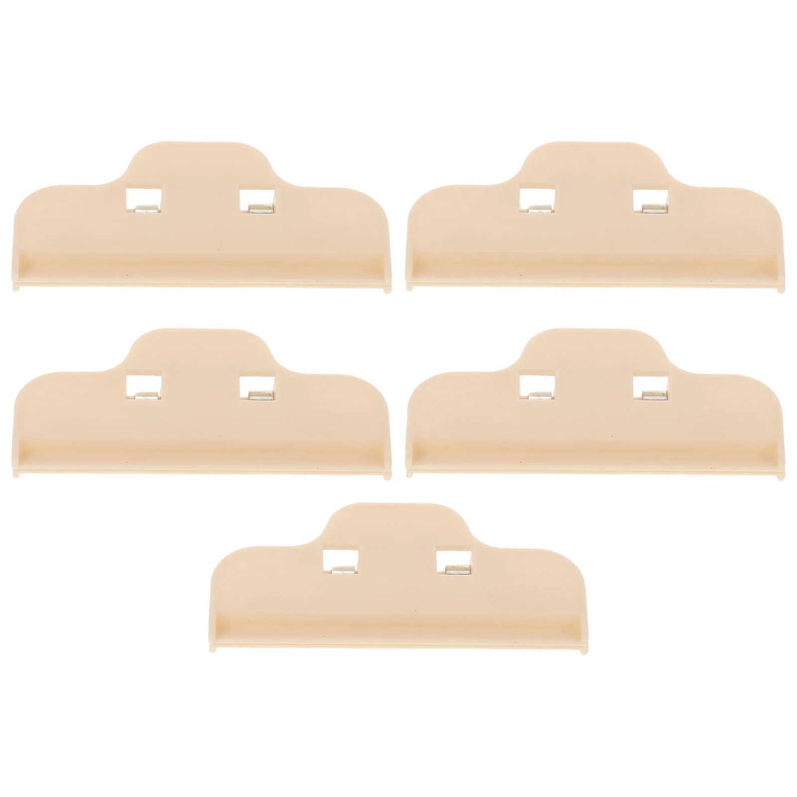 

5pcs Reusable Bag Sealer Clips Plastic Food Lock Clamp For Snacks Bread Chips Freshness Retention Kitchen Pantry Beige Cabinet