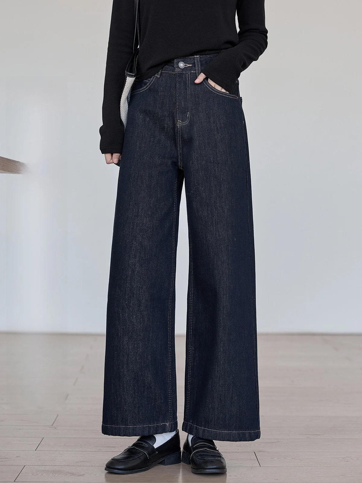 

Женские зимние винтажные джинсы Deep Blue Fce с прямым кроем, высокой талией и подкладкой, модель Bootcut от HuiXi Dstring