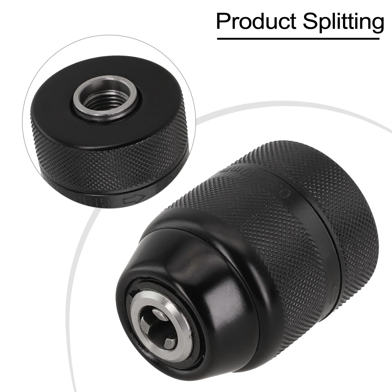 0.8-10mm All Metal Ratchet Drill Chuck 1/2-20UNF Thread Interface Self Locking Keyless Clamping Tool For Electric Hand Drills