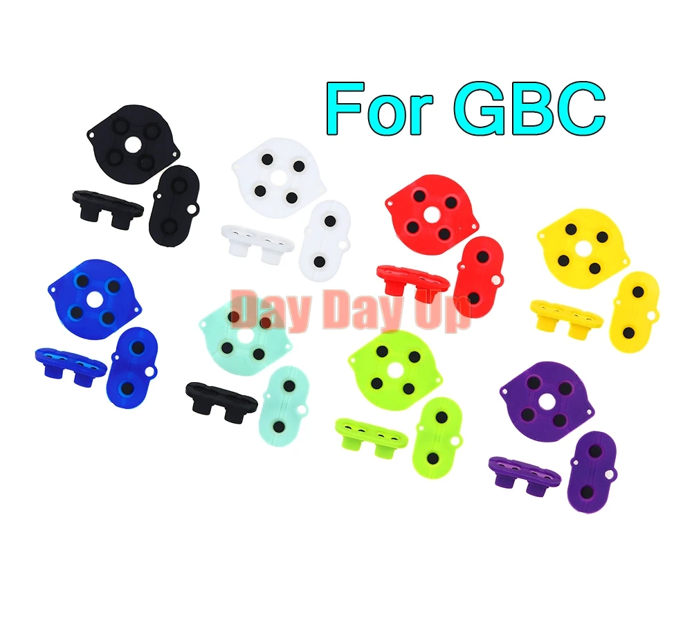 2set pulsante conduttivo in gomma colorata A-B D-Pad per GameBoy Color GBC Shell Sousing Silicon Start seleziona tastiera