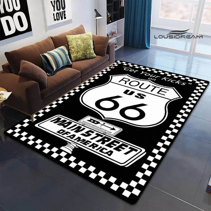 American Route 66 Printed carpet Non -slip carpet Yoga mat carpets for living room area rug Door pad anime rug birthday gift