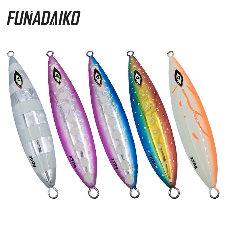 

Funadaiko Metal Casting Jig 250g 350g 500g UV Shore Cast Glow Jigging Sea Bass Lure Artificial Bait Fishing Tackle