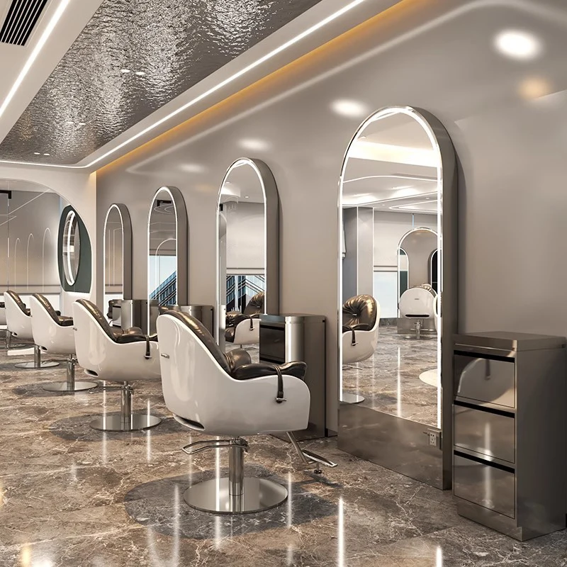 Hairdressing Equipment, Salon Chairs, Stylish Furniture, Barbershop Glass Height-adjustable Hydraulic Pumps For Commercial Use