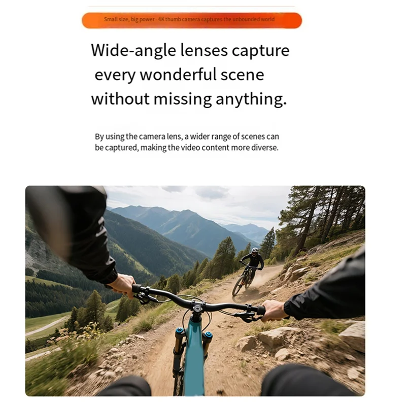 B24B Mini Wifi 4K كاميرا الإبهام الرياضة في الهواء الطلق مراقبة الحيوانات الأليفة عدسة واسعة الزاوية للدراجات النارية-خوذة لكلب القط #2