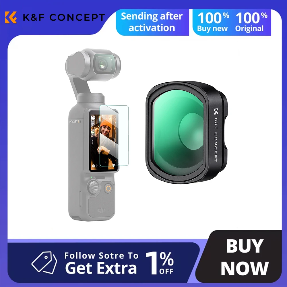 

K&F CONCEPT Magnetic 10X Macro Lens Close Up Filter HD Macro Photography Lens for DJI Osmo Pocket 3, Multi-Coated/Optical Glass