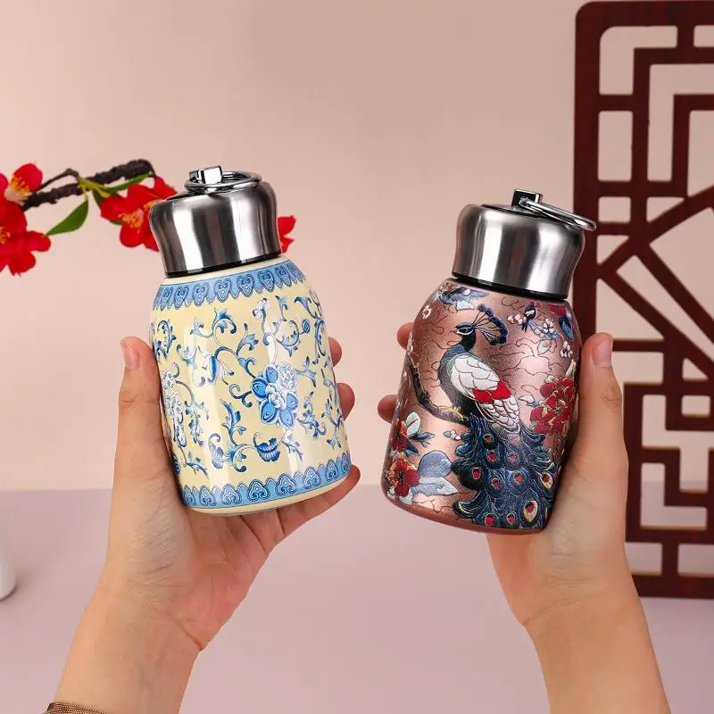 300ml Portable Pocket Cup Insulated Cup Outdoor With Lifting Ring Double-Layer Vacuum Handy Cup Stainless Steel Insulated Cups