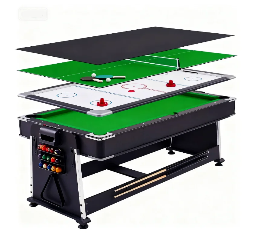 

7FT 8FT 9FT Luxury Folding 4 in 1 Pool Table Snooker Billiard Tables Ping-pong Tenis Field Hockey Dinning Table Tennispromote