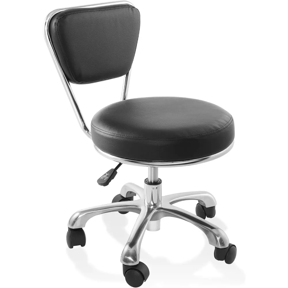 

Rolling Hydraulic Salon Stool with Backrest- Adjustable Swivel Chair for Spa, Shop, Salon, Massage, Medical, Work or Office