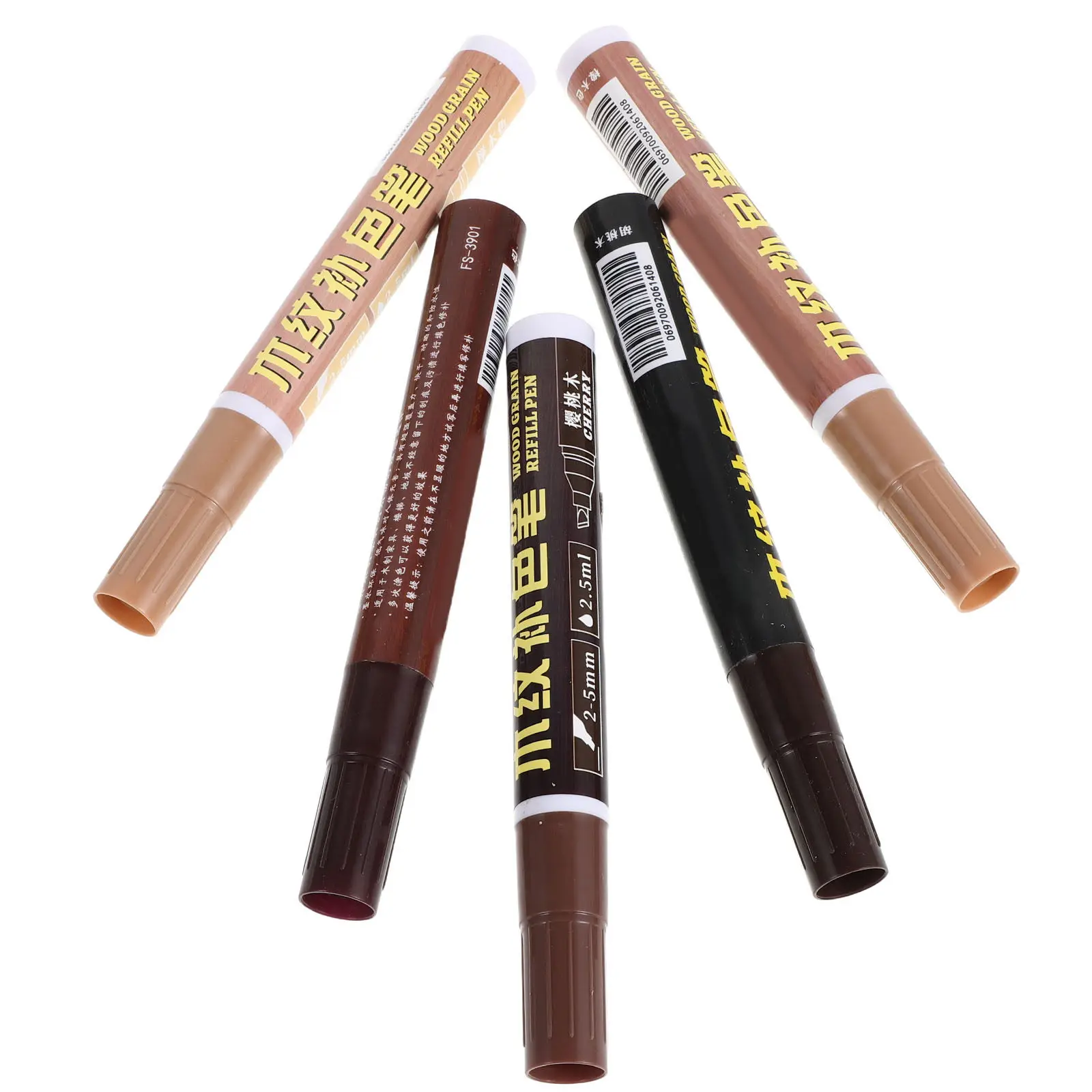 

5Pcs Furniture Touch Up Pens Wood Scratch Repair Kit 5 Colors for Floors Cabinets Tables Doors Cracks Paint Chip Fix