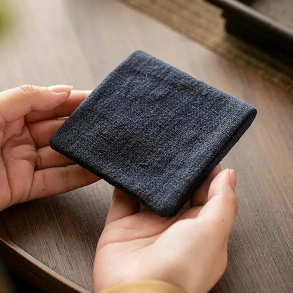 Zen Ramie Linen Tea Towel Multipurpose Cloth Kung Fu Teapot Mat Quick Dry Dish Towel Hand Towels Coaster Tea Table Rag