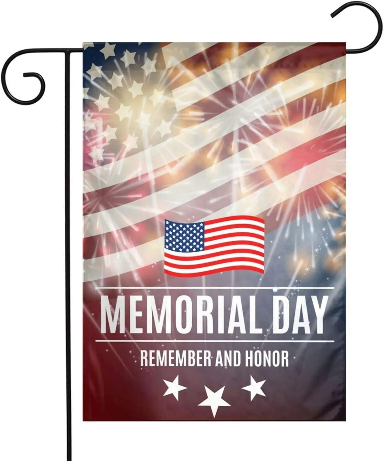 Memorial Day Garden Flag 12 x 18 Support Motivational Flags for House Lawn Garden Decor Double Sided