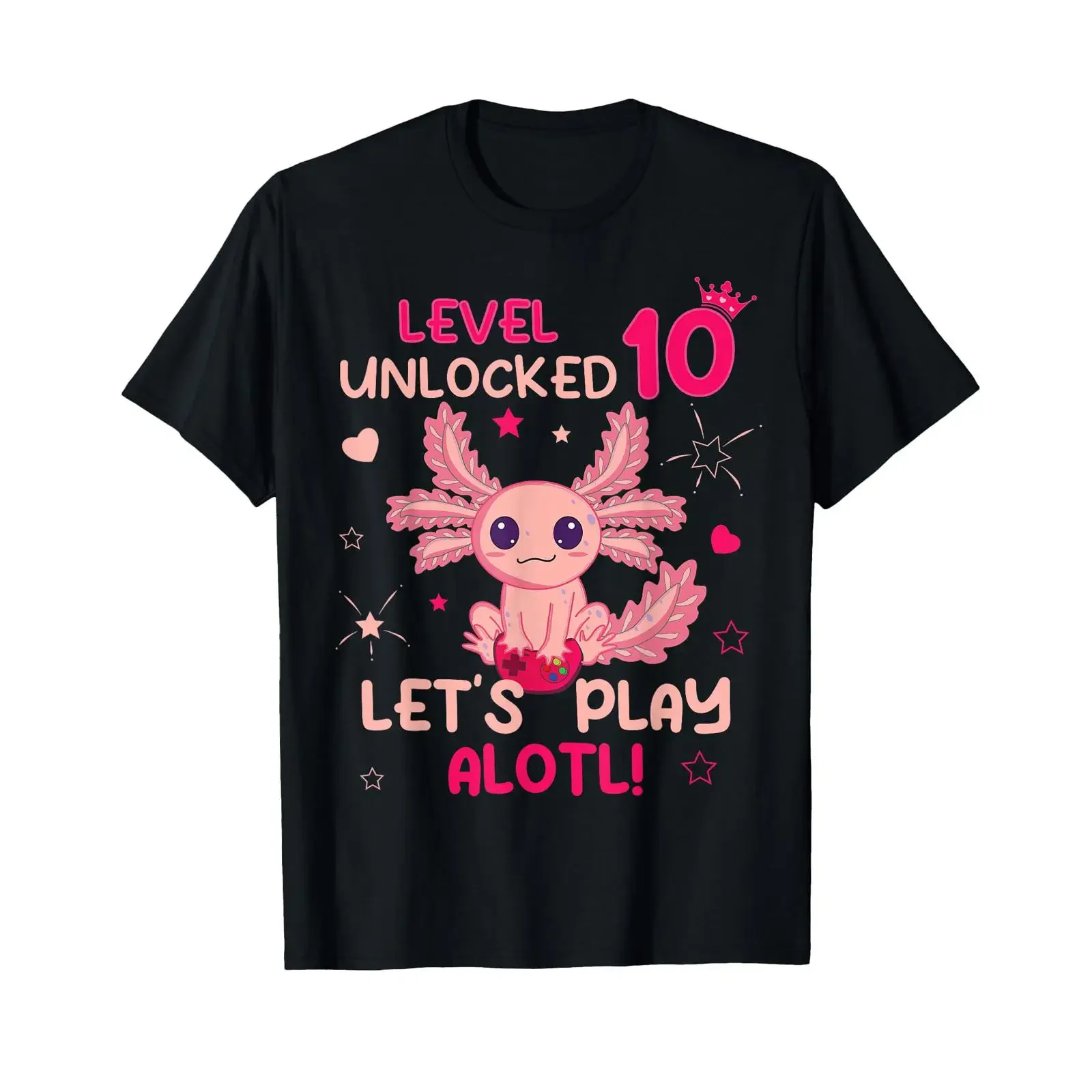10 Year Old Axolotl Lover 10th Birthday T Shirt Boys Girls vintage Washed Versatile designer clothes Casual Breathable Stylish