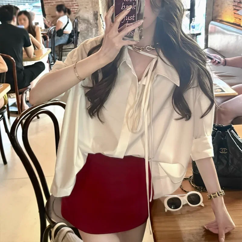 2024 Summer Mini Skirt Red Elegant Mini Dress Photography Goddess Skirt Fashionable Single Piece Women's