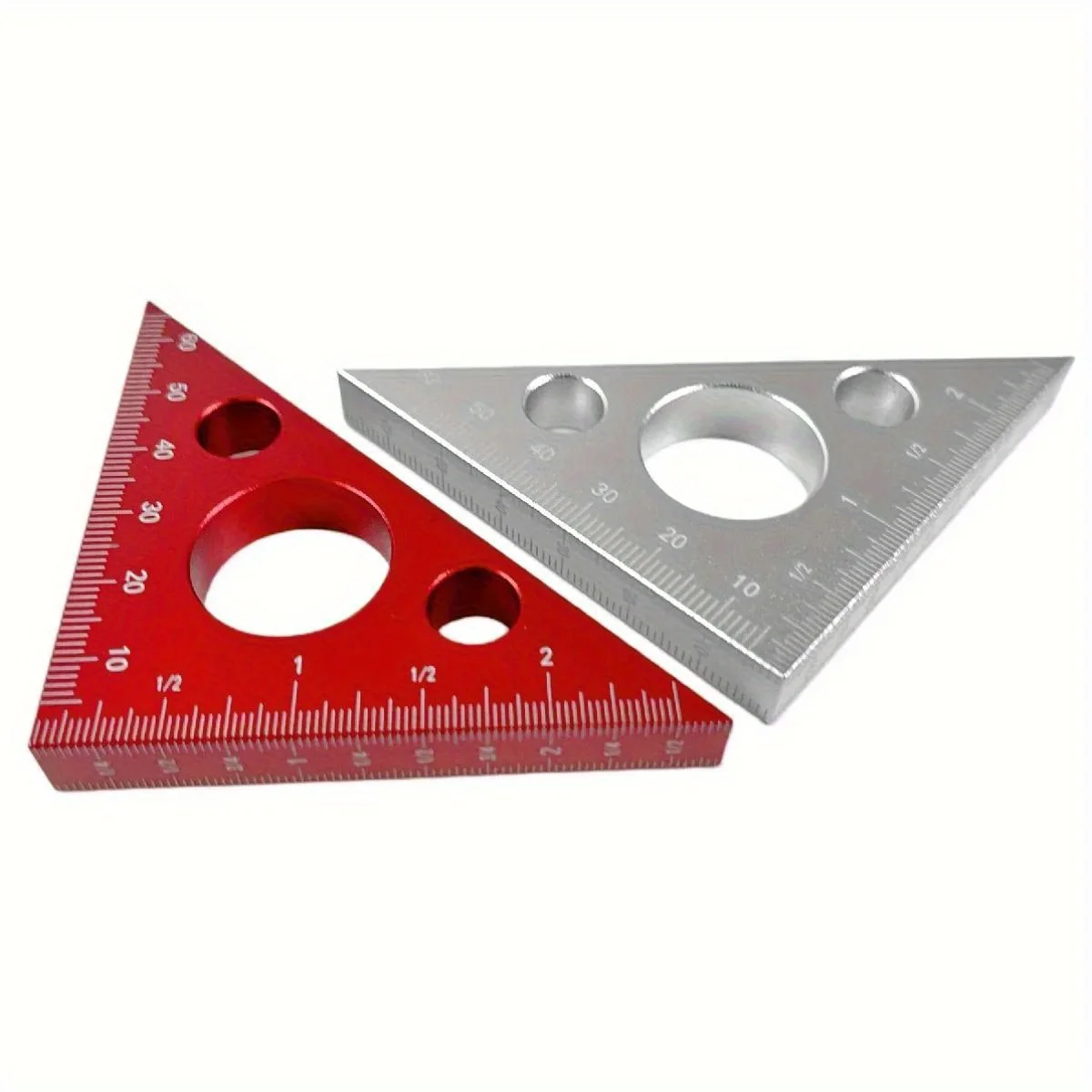 Aluminum Alloy 45/90 Degree Triangle Ruler Woodworking Right Angle Gauge Imperial Metric Scale Carpenter Measuring Tool