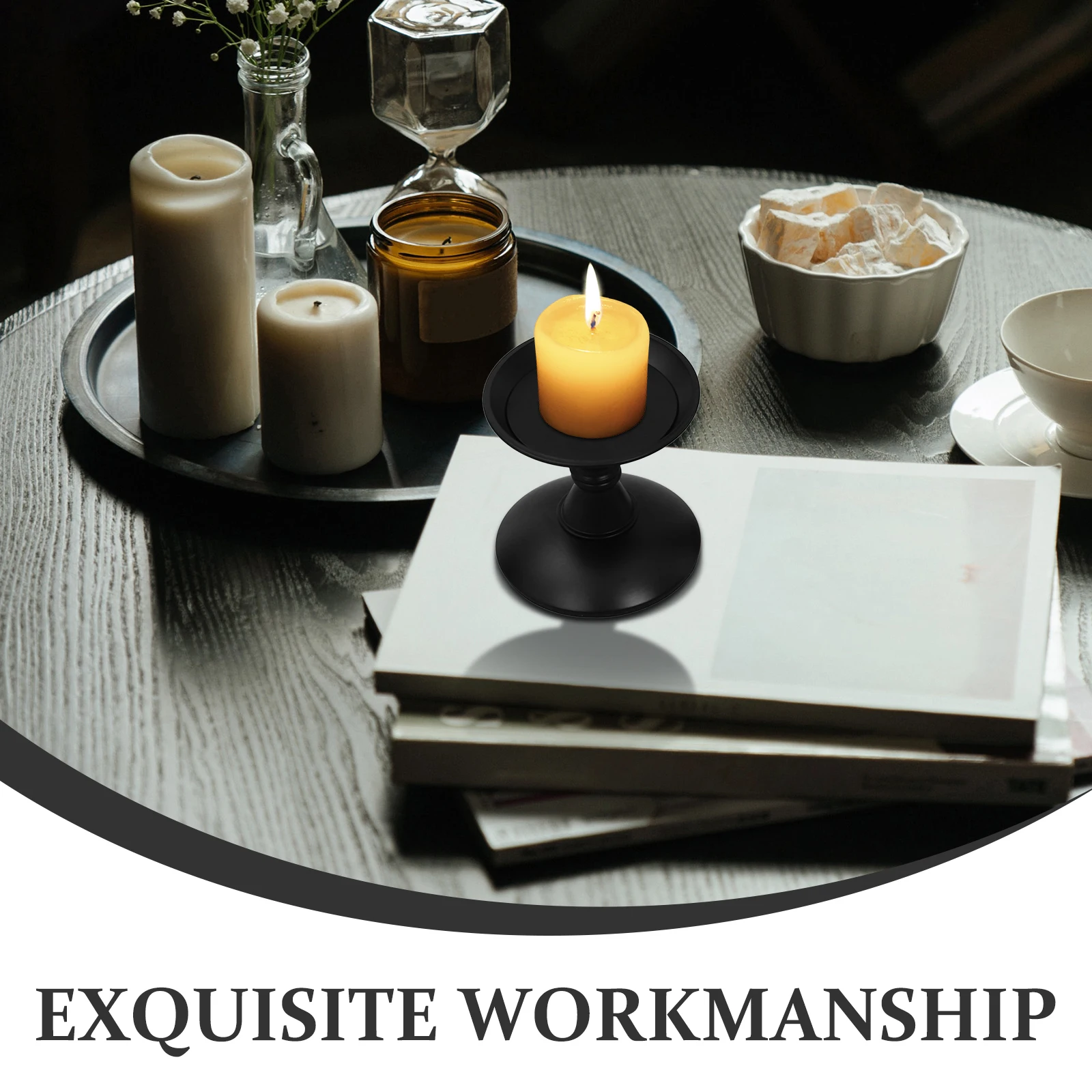 

3Pcs Iron Candleholders Decorative Retro Stand Party Wedding Desktop Centerpiece Candlestick Party Candleholder