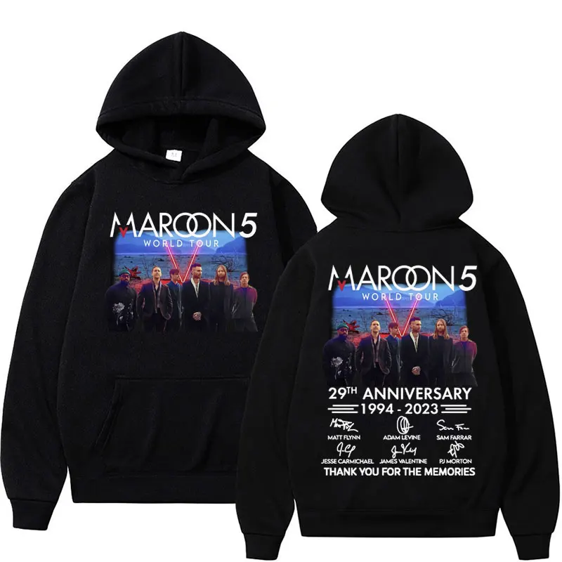 Rapper Maroon 5 Band World Tour Hoodies Men Women Fashion Hip Hop Gothic Sweatshirt Male Casual Cozy Oversized Hoodie Streetwear