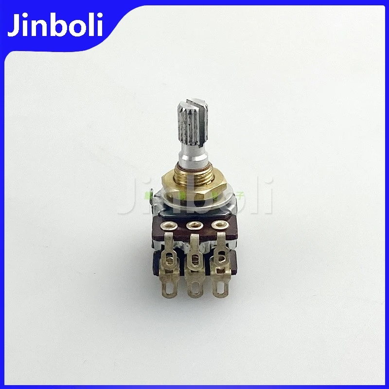 2PCS High Quality WH172 Dual Potentiometer 47K Threading Hole Feet 6Pins Flower Shaft Length 20mm