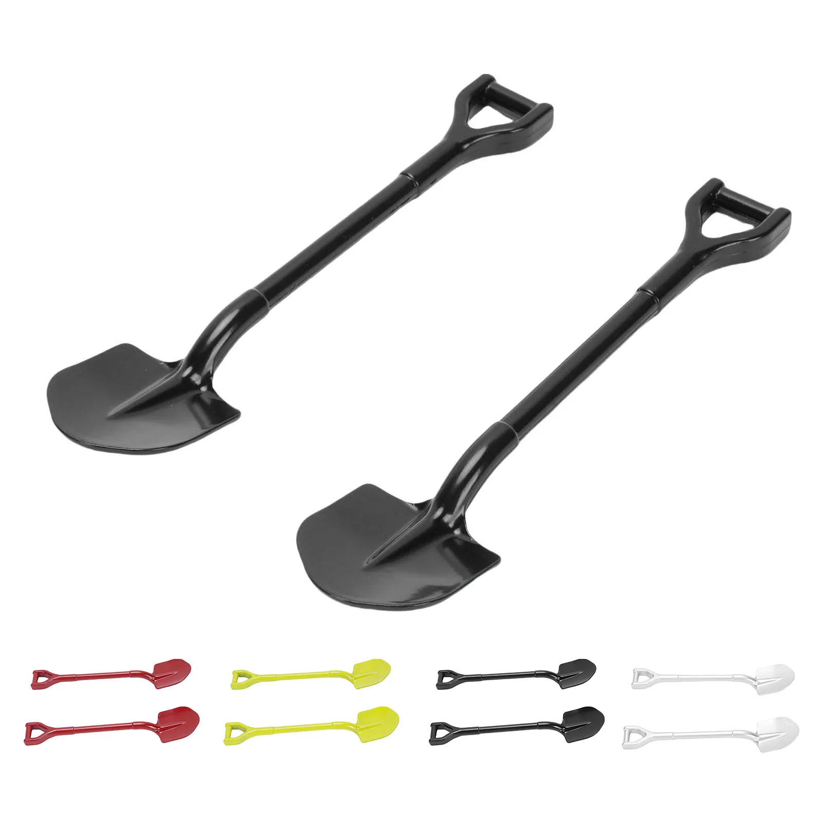 2PCS RC 시뮬레이션 메탈 삽 합금 RC 자동차 삽 도구 1/10 RC 크롤러 장식 액세서리 RC 크롤러 액세서리