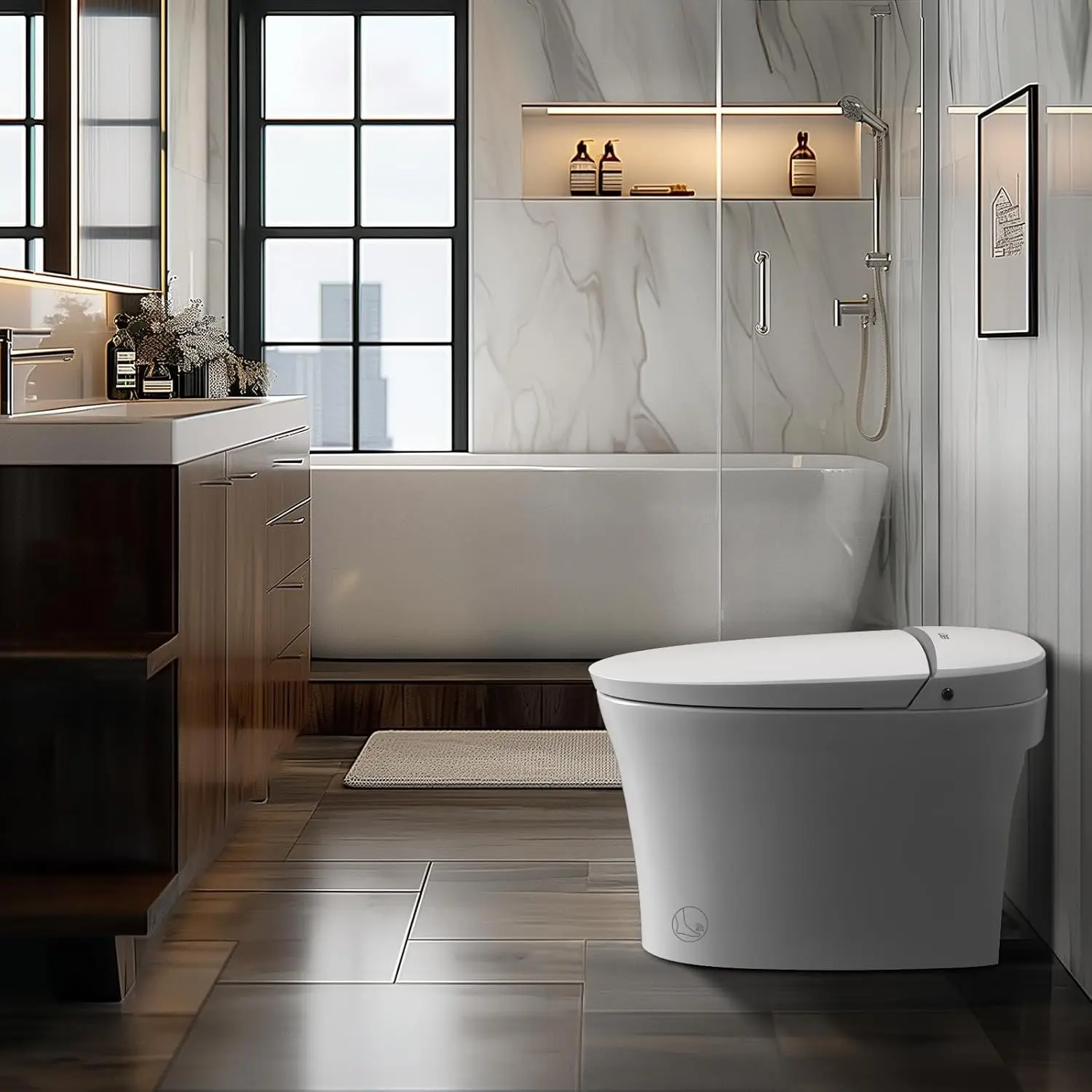 Smart Toilet with Bidet Built In,Heated Seat & Dual Auto Flush,1000 Gram MaP Flush Score,Foot Sensor, Tankless, Customized