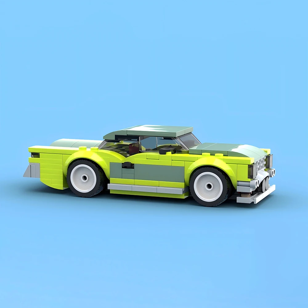 New MOC Speed Series City Sports Car Lime Green Version Model Building Blocks DIY Modular Car Assembly Toy Adult Birthday Gift