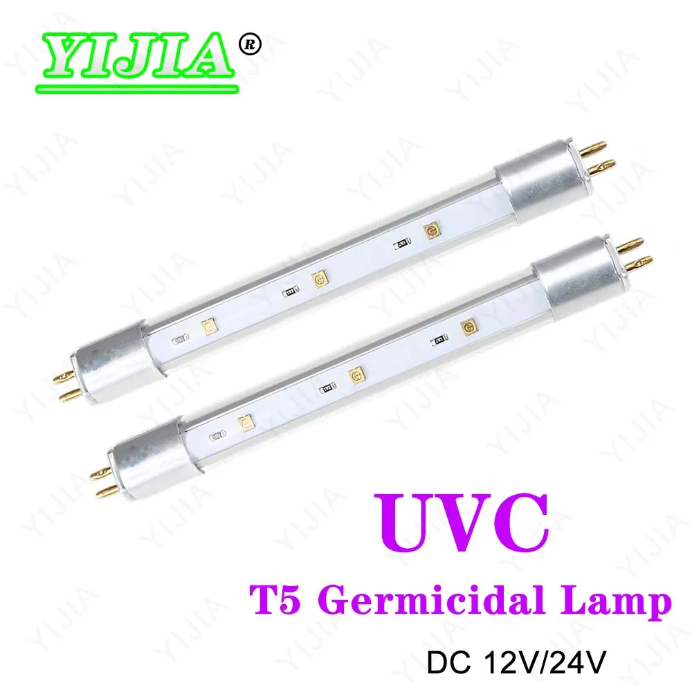 

High Quality T5 Deep UV LED Ultraviolet Tube Lamps 270nm 280nm UVC with UVA 12V 24V For Purification Disinfection Sterilization