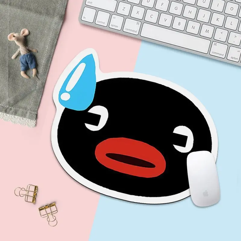 Cute Penguin Irregular Head Shape Mouse Pad Non Slip Rubber Waterproof Anti Sweat Small Kawaii Desk Keyboard Mat