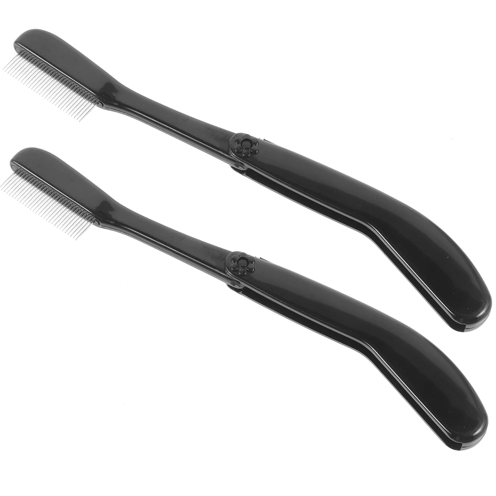 2 個の金属製まつげコームまつげセパレーター眉毛ブラシプロフェッショナルポータブル再利用可能なメイクアップツール美容アクセサリーセット