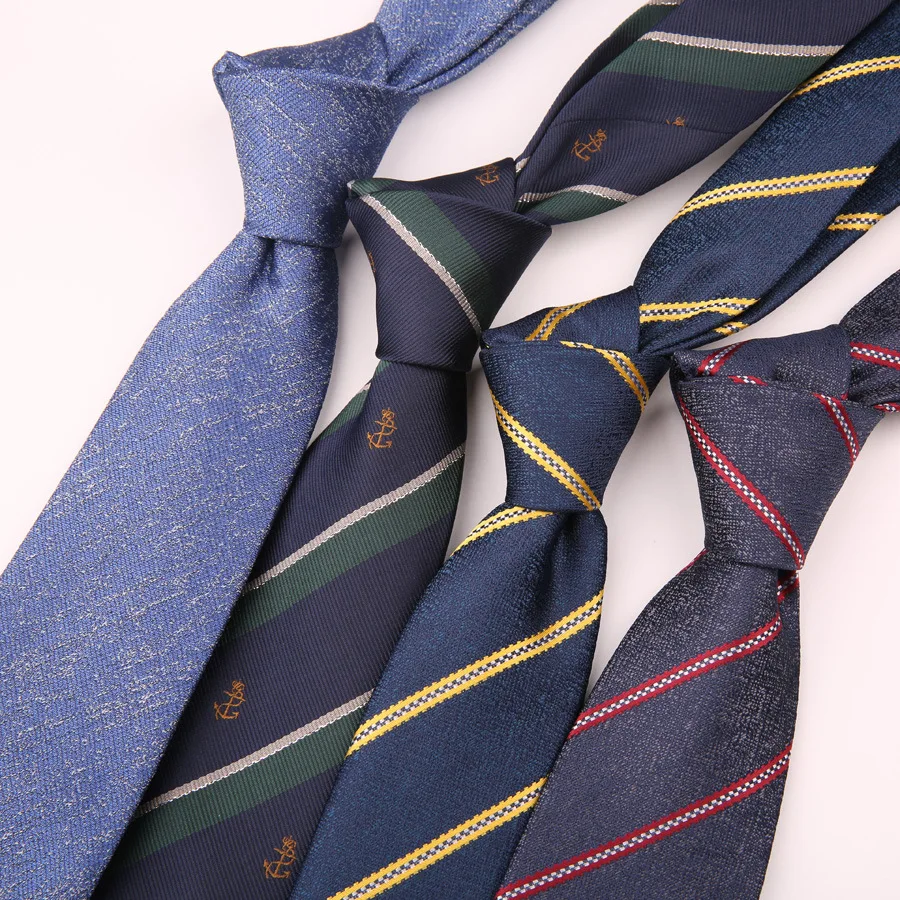 

7CM New Geometric Striped Plaid Men's Tie Wine Blue Black Classic Neck Ties Leisure Business Wedding High Quality Silk Necktie