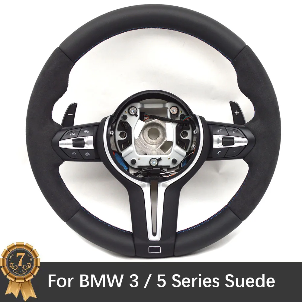 For BMW 3 Series 5 Series Alcantara Leather Multi-Functional Steering Wheel With Paddles Accessories