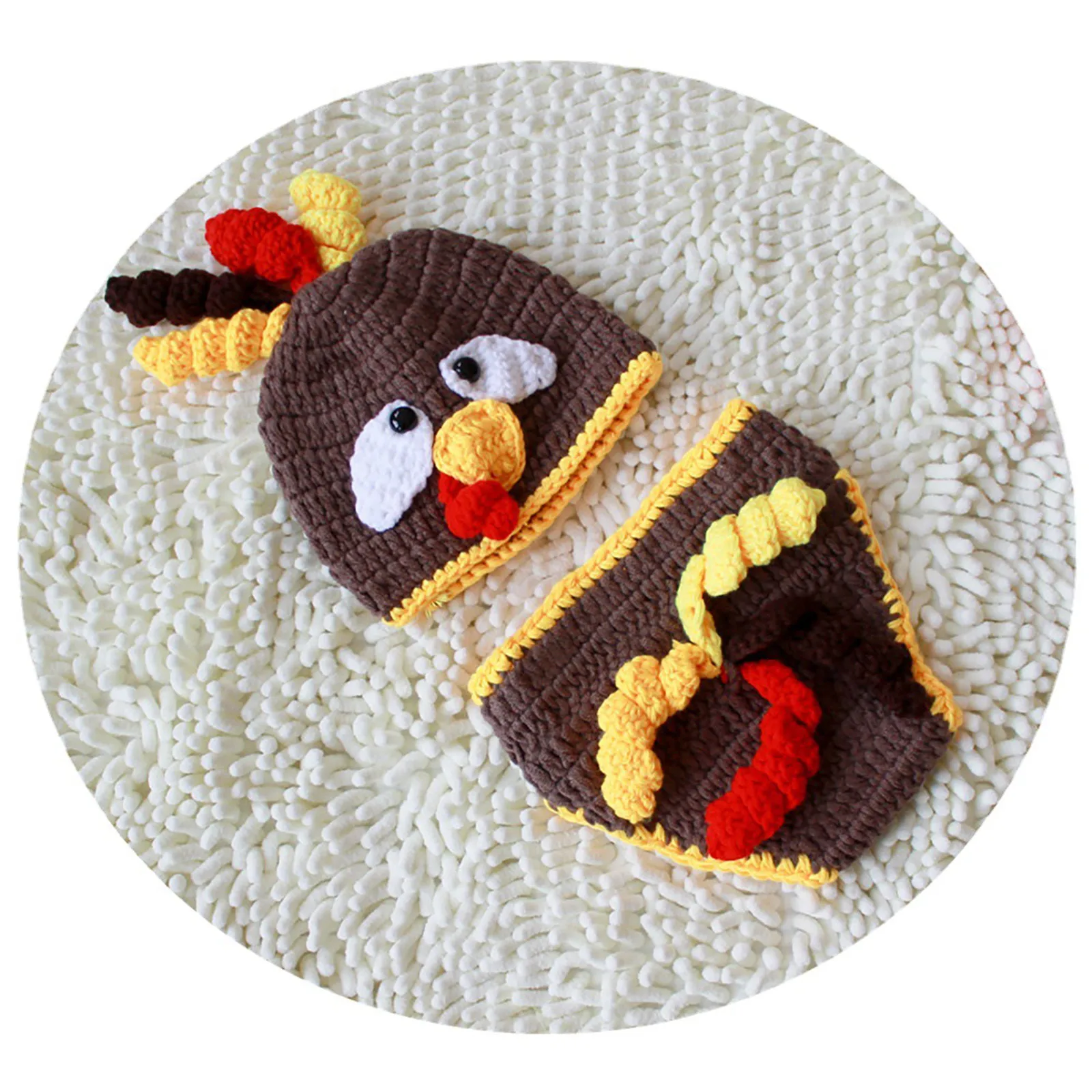 Turkey Set Thanksgiving Turkey Hat Children's Boys Photography Clothing Baby Girls Photos Knitting Yarn Chicken Shaped Clothing