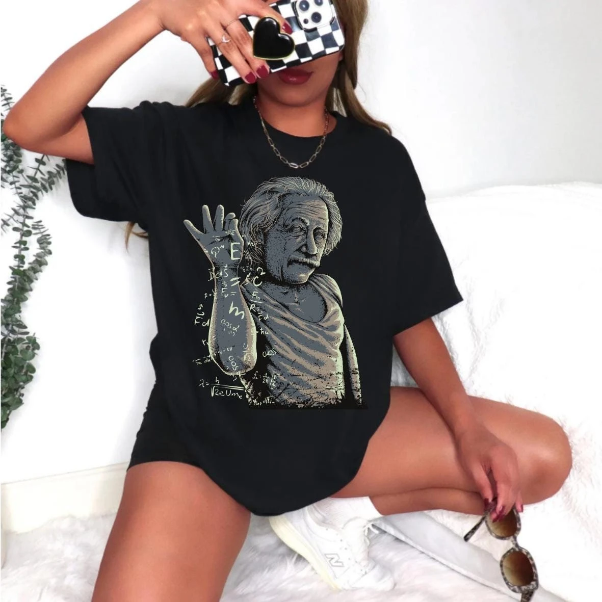 Einstein Salt Bae T-Shirt: Funny Science Graphic Tee Summer unisex Loose and Breathable T-shirt Top