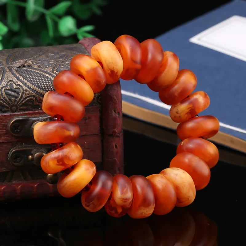 

Beeswax Bracelet Chicken Oil Yellow Jewelry Second-generation Amber Bracelet, Suitable for Both Men and Women