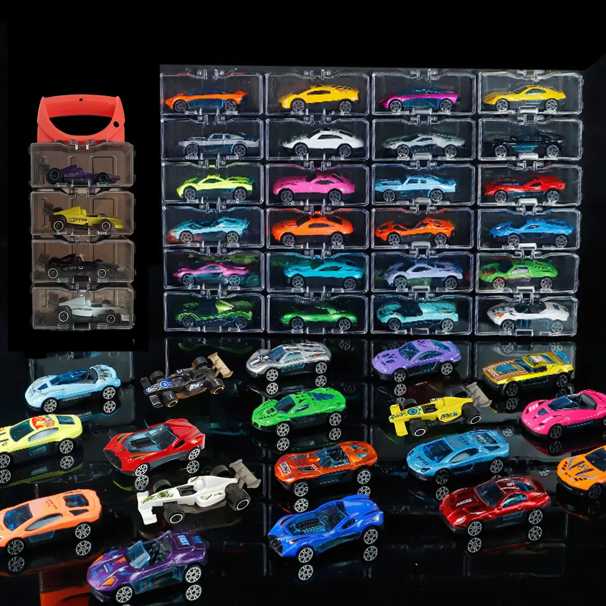 

Мини-машинка (4/8 шт.) с/без ящика для хранения, гоночная машинка для мальчиков, модель-игрушка, детский игровой набор, подарок на день рождения для детей