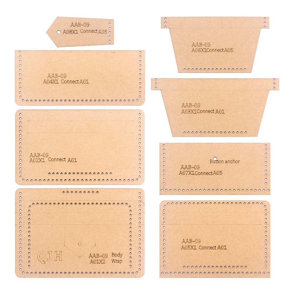 DIY Stencils, Kraft Paper Template for Making Multi-Layer Handheld Card Bags, DIY Leather Handmade Crafts Pattern Mold