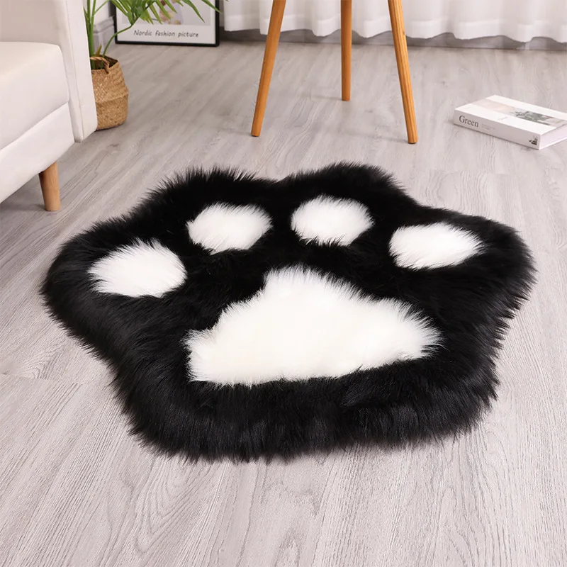 1 stücke Hause Wohnzimmer Schlafzimmer Plüsch Katze Pfote Teppich Maschine Waschbar Sofa Boden Matte Weichen Pelzigen Tier pfote Teppich 70x59 cm