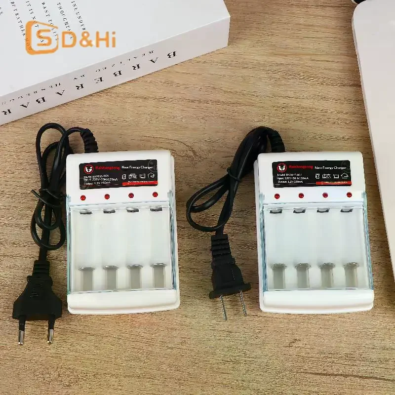 4 Slot 1.2V AA AAA Battery Charger With Cover Independent Charging EU/US Plug For Rechargeable Batteries