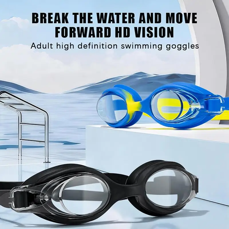 Waterproof Anti-Fog Silicone Swim Goggles HD Small Frame Unisex Diving Eyewear for Adult Snorkeling Underwater Sports