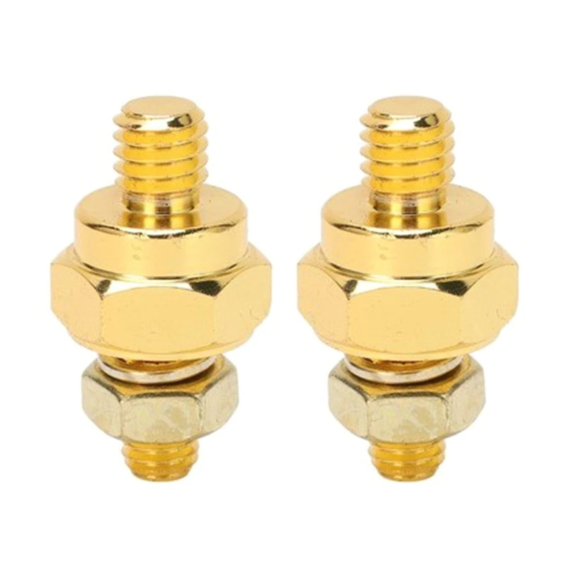 Universal Brass Top Post Short Side Post Battery Compression Terminal Adapter 2x