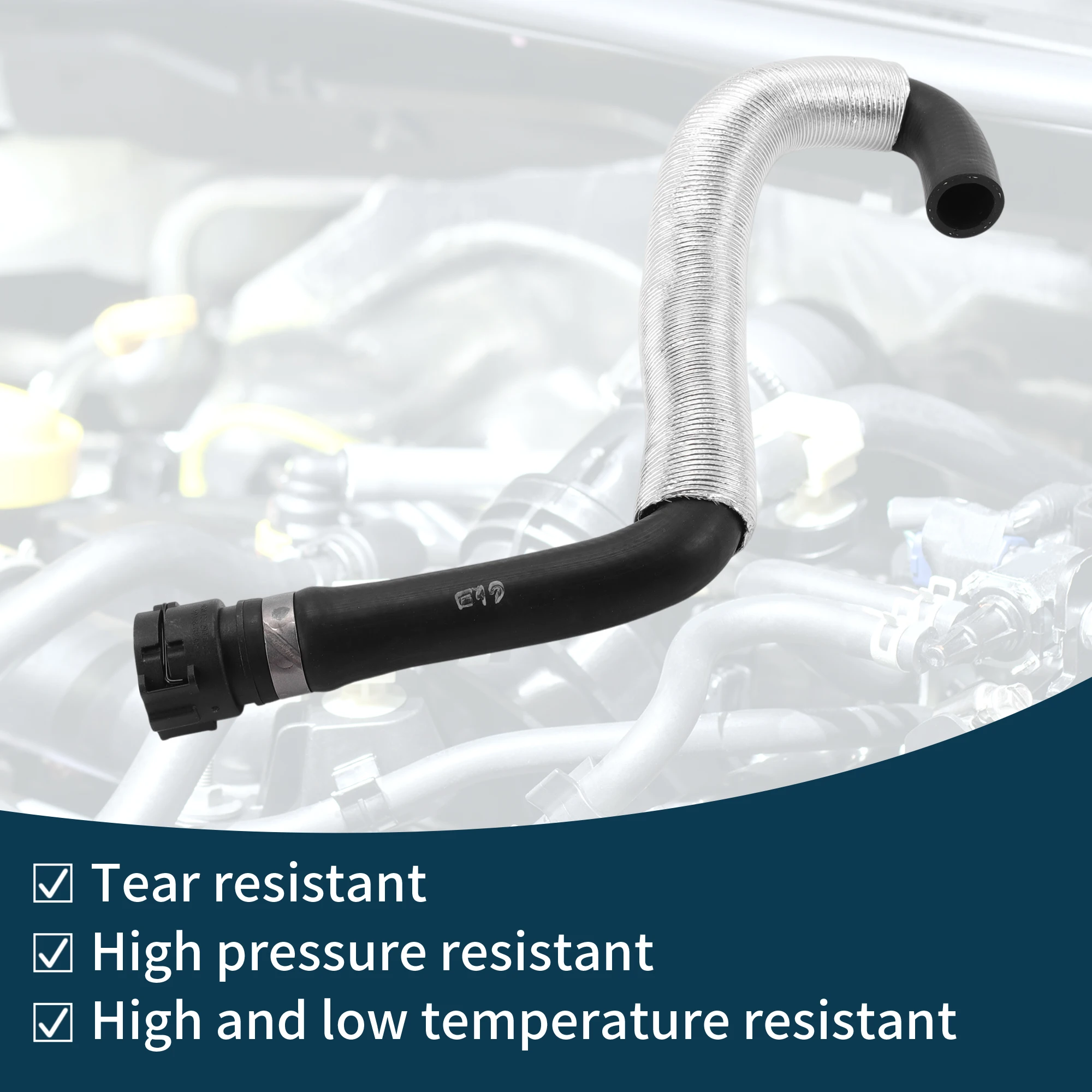 UXCELL ラジエーターホース ヒーターホース ラジエーター出口ホースパイプ ポルシェ マカン 2015用 No.95B819332A ゴム製冷却液パイプ ブラック 1個