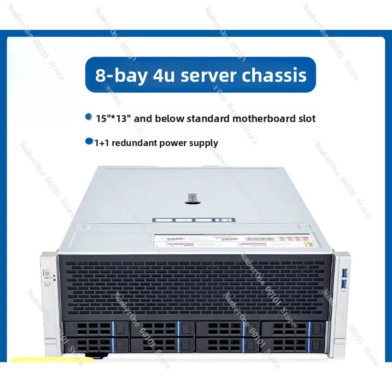 4U Rackmount 8-Bay NAS Chassis, Multi-Disk AI Computing Storage Server Case for 4GPU Audio Video