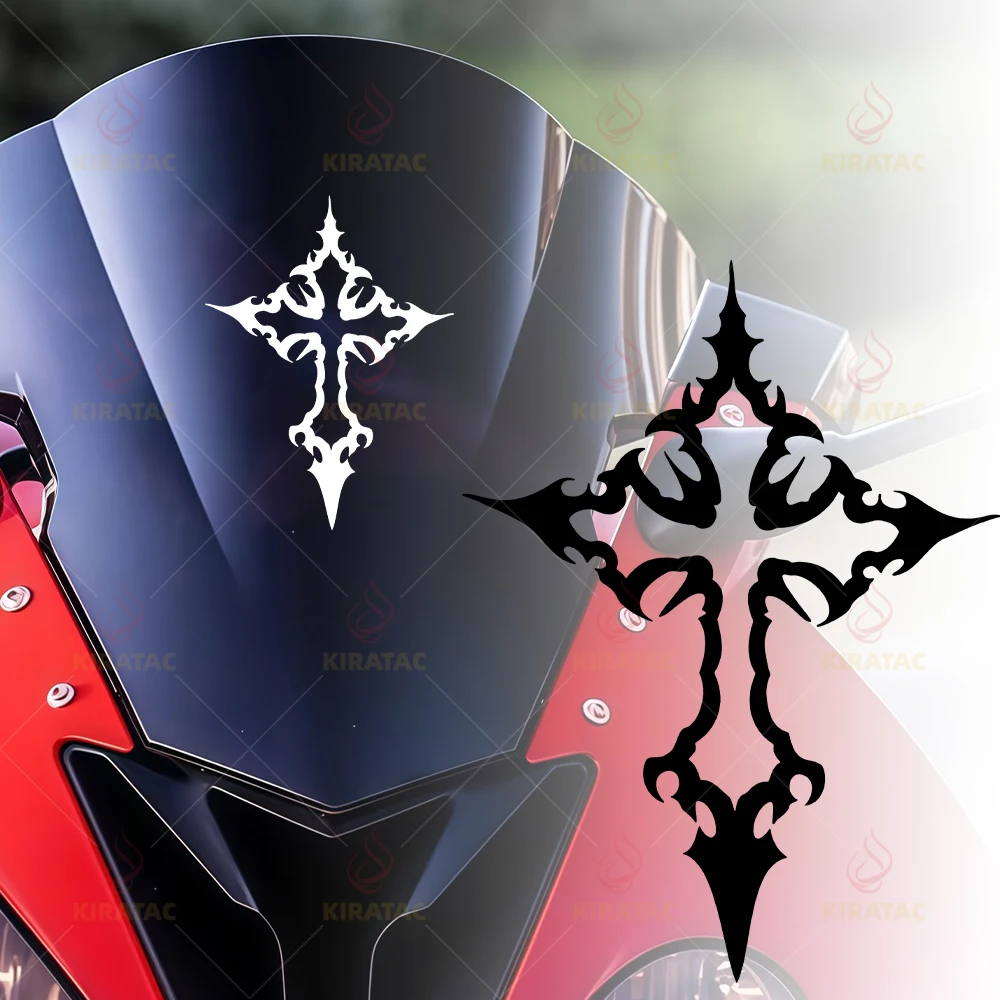 Image of 1 Stück Kreativer Kreuz-Aufkleber, wasserdicht, Vinyl, universell, DIY-Dekor für Motorradhelm, Verkleidung, Kraftstofftank, Fahrradzubehör