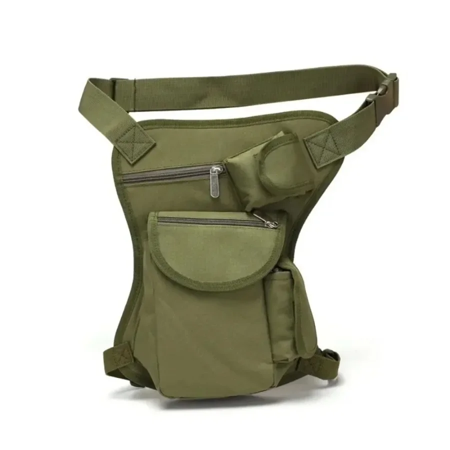 Canvas Waist Bag Fanny Pack Racing Drop Leg Bag Motorcycle grey camouflage