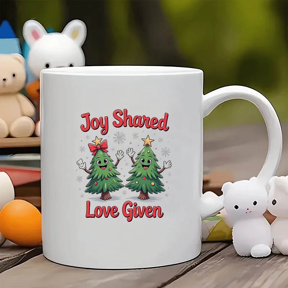 

11oz Cartoon Christmas Tree Mug + Joyful Christmas Gift - Kids Cup Family Office Coffee Mug
