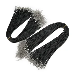 50pcs/lot Leather Rope Chain Black Extend The Chain Bulk Waxed Rope Necklace String Jewelry Making Supplies Length 45cm