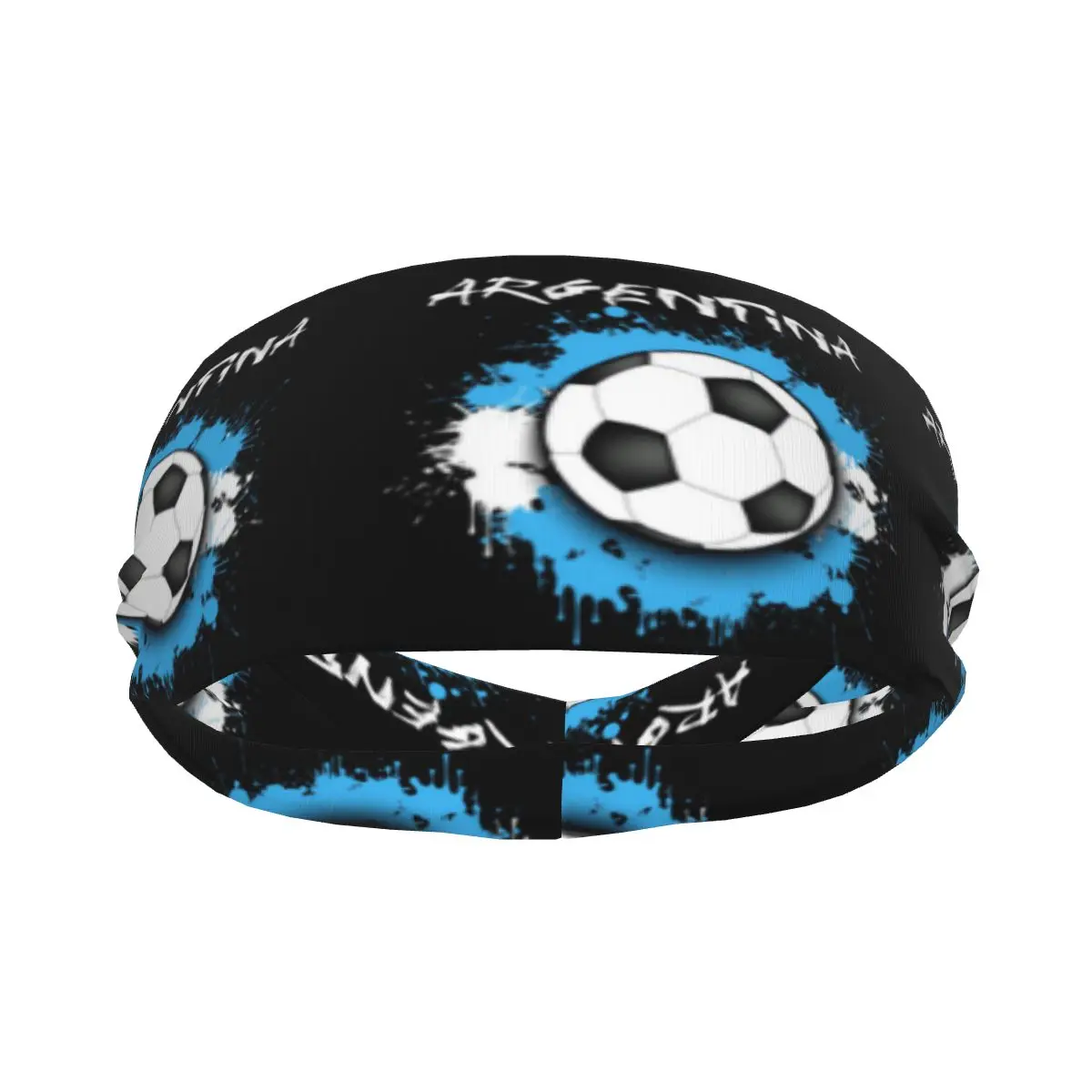 Sports Headband Portable Hair Band Argentina Flag Soccer Ball Against Hair Wrap Brace Cycling Running Exercising Sweatband