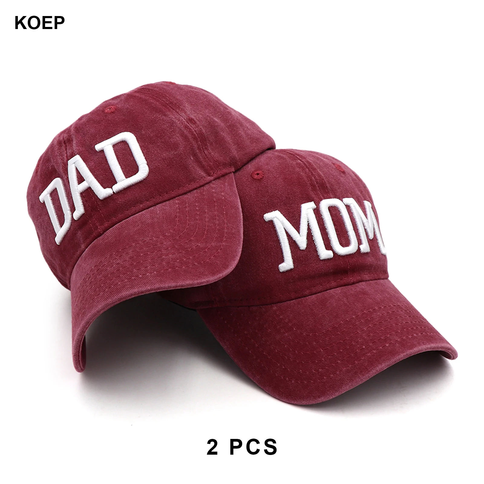 KOEP MOEDER En VADER Baseball Cap Vissen Caps Mannen Outdoor Vrouwen Gewassen En Versleten Zwangerschap Aankondiging Hoeden 3D Borduren
